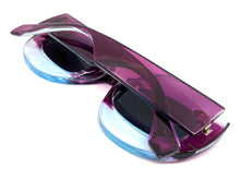 Oversized Vintage Retro Style SUNGLASSES Large Round Purple Frame 4724