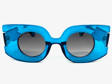 Oversized Exaggerated Retro Style SUNGLASSES Large Blue Frame 80520