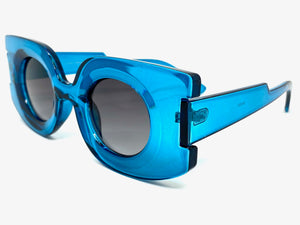 Oversized Exaggerated Retro Style SUNGLASSES Large Blue Frame 80520