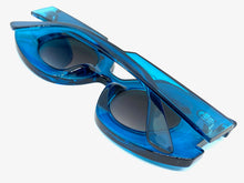 Oversized Exaggerated Retro Style SUNGLASSES Large Blue Frame 80520