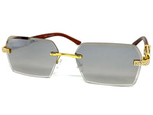 Men's Classy Elegant Luxury Designer Hip Hop Style SUNGLASSES Gold & Wooden Frame E0883