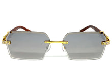 Men's Classy Elegant Luxury Designer Hip Hop Style SUNGLASSES Gold & Wooden Frame E0883