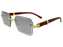 Men's Classy Elegant Luxury Designer Hip Hop Style SUNGLASSES Gold & Wooden Frame E0883