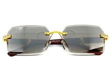 Men's Classy Elegant Luxury Designer Hip Hop Style SUNGLASSES Gold & Wooden Frame E0883