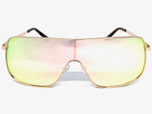 Oversized Classic Modern Retro Shield Style SUNGLASSES Large Rose Gold Frame 8072