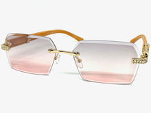 Men's Classy Elegant Luxury Designer Hip Hop Style SUNGLASSES Gold & Wooden Frame E0883