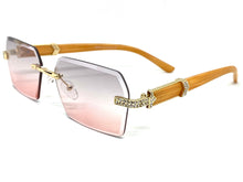Men's Classy Elegant Luxury Designer Hip Hop Style SUNGLASSES Gold & Wooden Frame E0883
