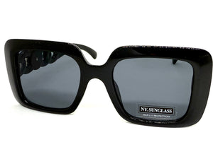 Classic Vintage Retro Luxury Hip Hop Style SUNGLASSES Square Black Frame 8263