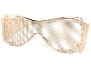 Costume Party Club Raver Party SUNGLASSES Rose Gold Metal Mesh Frame 5198