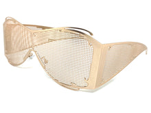 Costume Party Club Raver Party SUNGLASSES Rose Gold Metal Mesh Frame 5198