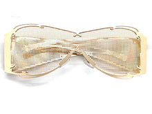 Costume Party Club Raver Party SUNGLASSES Rose Gold Metal Mesh Frame 5198