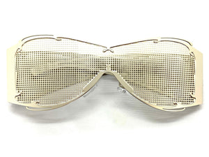 Costume Party Club Raver Party SUNGLASSES Silver Metal Mesh Frame 5198