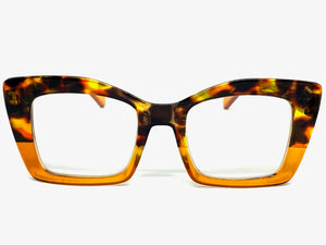 Classic Elegant Modern Retro Style READING GLASSES READERS Tortoise Frame Lens Strength +3.00