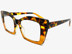 Classic Elegant Modern Retro Style READING GLASSES READERS Tortoise Frame Lens Strength +3.00