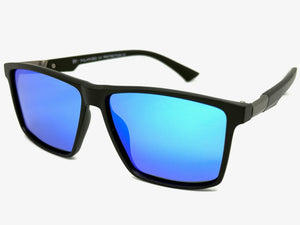 Classic Sporty Driving Fishing POLARIZED SUNGLASSES Black Frame - Blue Lens 5321