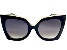 Oversized Exaggerated Vintage Retro Cat Eye Style SUNGLASSES Large Black Frame E1271