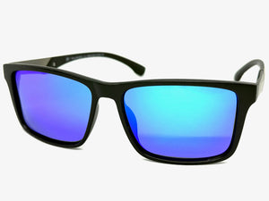 Classic Sporty Driving Fishing POLARIZED SUNGLASSES Black Frame - Blue Lens 5320