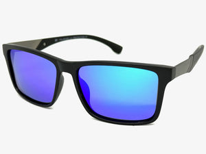 Classic Sporty Driving Fishing POLARIZED SUNGLASSES Black Frame - Blue Lens 5320