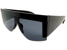 Oversized Classic Modern Retro Shield Style SUNGLASSES Large Thick Black Frame 9099