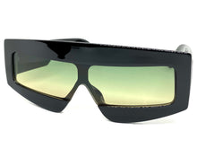 Oversized Modern Retro Shield Style SUNGLASSES Large Black Frame 2131