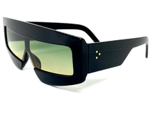 Oversized Modern Retro Shield Style SUNGLASSES Large Black Frame 2131