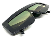 Oversized Modern Retro Shield Style SUNGLASSES Large Black Frame 2131