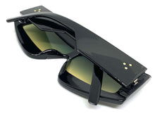 Oversized Modern Retro Shield Style SUNGLASSES Large Black Frame 2131