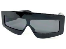 Oversized Modern Retro Shield Style SUNGLASSES Large Black Frame 2131