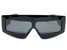 Oversized Modern Retro Shield Style SUNGLASSES Large Black Frame 2131
