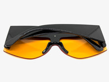 Oversized Classic Modern Retro Shield Style SUNGLASSES Large Thick Black Frame 9099