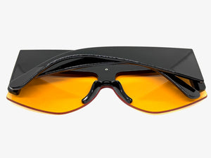 Oversized Classic Modern Retro Shield Style SUNGLASSES Large Thick Black Frame 9099