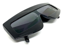 Oversized Modern Retro Shield Style SUNGLASSES Large Black Frame 2131