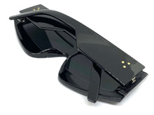 Oversized Modern Retro Shield Style SUNGLASSES Large Black Frame 2131