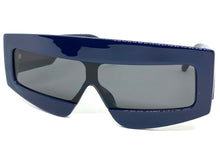 Oversized Modern Retro Shield Style SUNGLASSES Large Blue Frame 2131