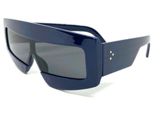 Oversized Modern Retro Shield Style SUNGLASSES Large Blue Frame 2131