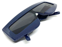 Oversized Modern Retro Shield Style SUNGLASSES Large Blue Frame 2131
