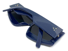 Oversized Modern Retro Shield Style SUNGLASSES Large Blue Frame 2131