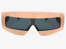 Oversized Modern Retro Shield Style SUNGLASSES Large Pink & Green Frame 2131