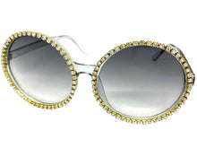 Oversized Exaggerated Vintage Retro Style SUNGLASSES X-Large Round Gray Frame 8326