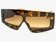 Oversized Modern Retro Shield Style SUNGLASSES Large Tortoise Frame 2131