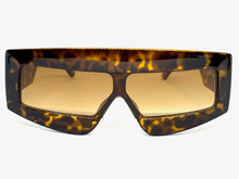 Oversized Modern Retro Shield Style SUNGLASSES Large Tortoise Frame 2131