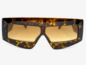 Oversized Modern Retro Shield Style SUNGLASSES Large Tortoise Frame 2131