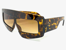 Oversized Modern Retro Shield Style SUNGLASSES Large Tortoise Frame 2131