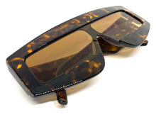 Oversized Modern Retro Shield Style SUNGLASSES Large Tortoise Frame 2131