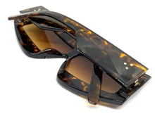 Oversized Modern Retro Shield Style SUNGLASSES Large Tortoise Frame 2131