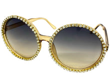 Oversized Exaggerated Vintage Retro Style SUNGLASSES X-Large Round Tan Frame 8326