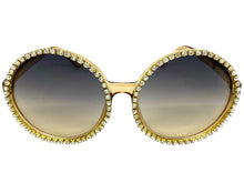 Oversized Exaggerated Vintage Retro Style SUNGLASSES X-Large Round Tan Frame 8326