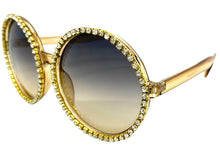 Oversized Exaggerated Vintage Retro Style SUNGLASSES X-Large Round Tan Frame 8326