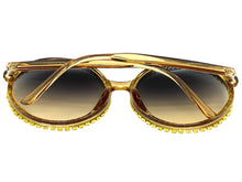 Oversized Exaggerated Vintage Retro Style SUNGLASSES X-Large Round Tan Frame 8326