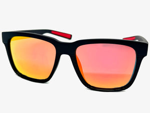 Classic Sporty Driving Fishing POLARIZED SUNGLASSES Large Black Frame - Orange Lens 9086
